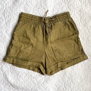Target Universal Thread Women High-Rise Tie Waist Utility Shorts Olive Green XS